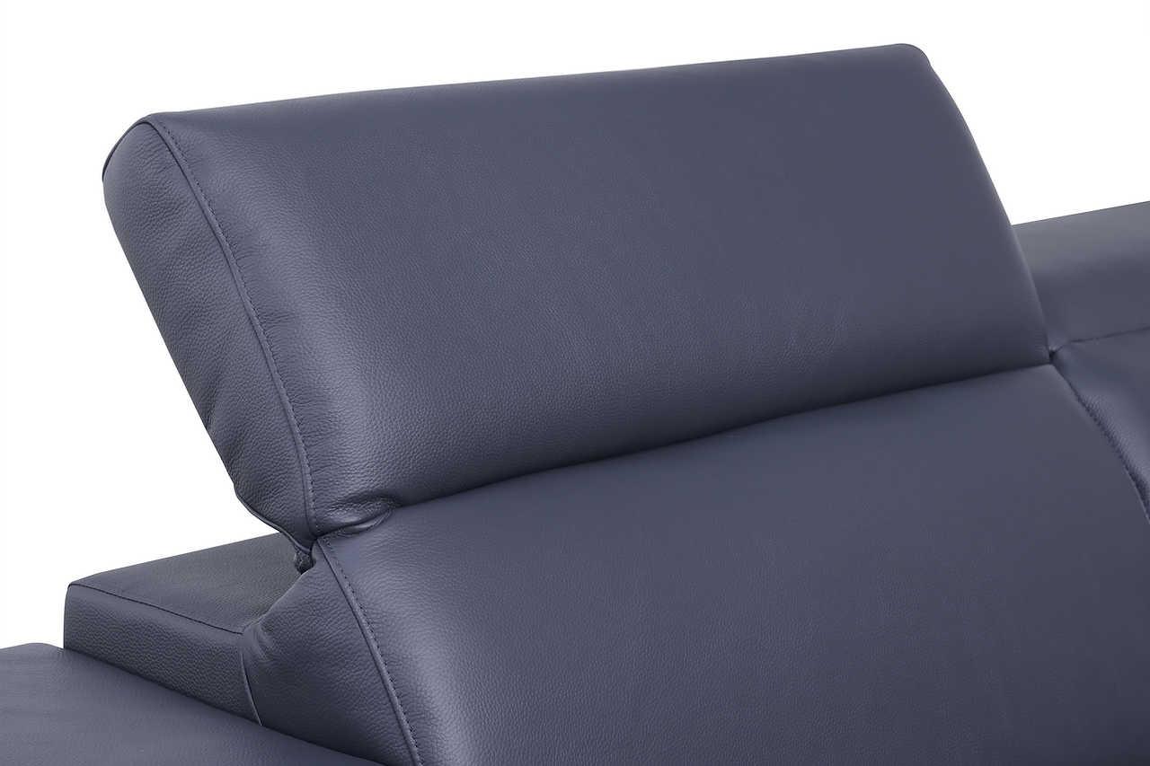 Favo Dark Navy Leather Sectional
