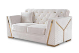 Hilena White Velvet Living Room Set