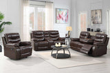 Delmar Brown Air Leather 3-Piece Reclining Set