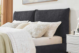 Zima Grey LED Upholstered Platform Queen Bed