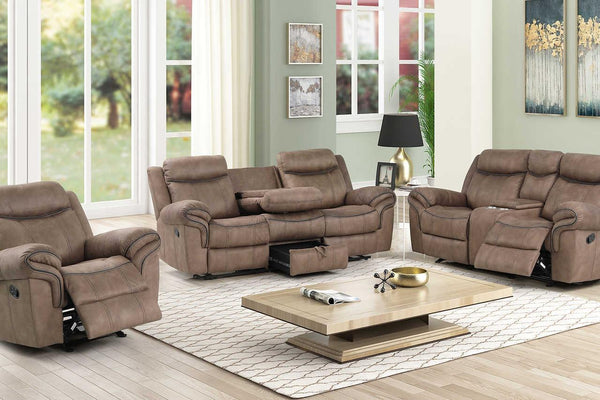 Rio Grande Brown Microfiber 3-Piece Reclining Set