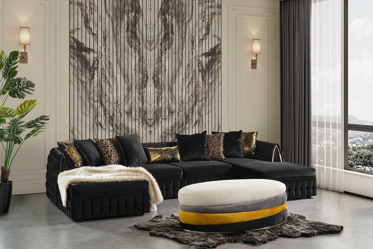 Sicilya Black Sectional
