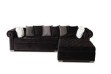 Milan Black Velvet Tufted Sectional