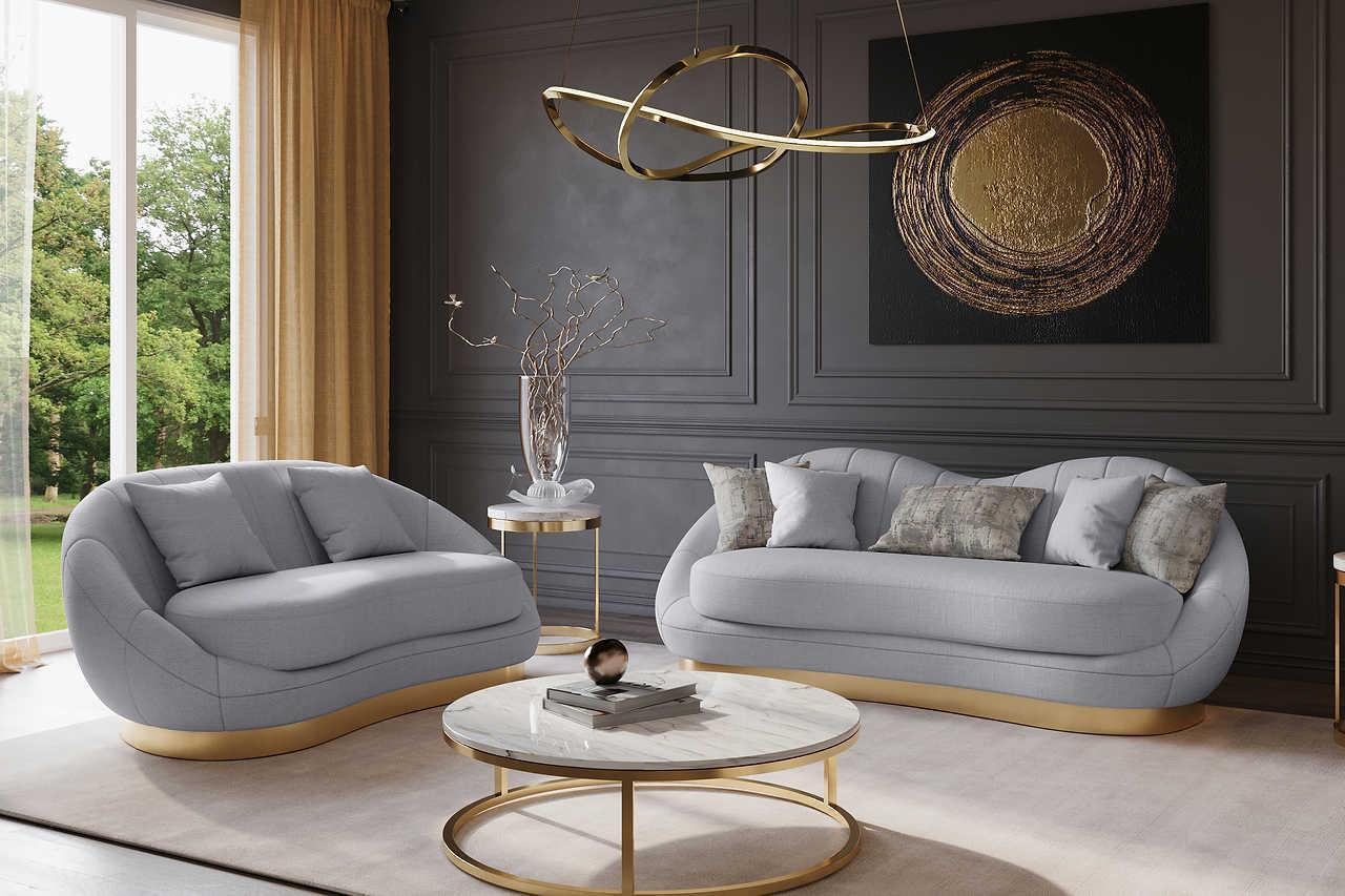 Olena Dove Gray 2-Piece Living Room Set