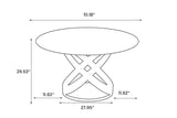 Sami 51" Glass Top Table