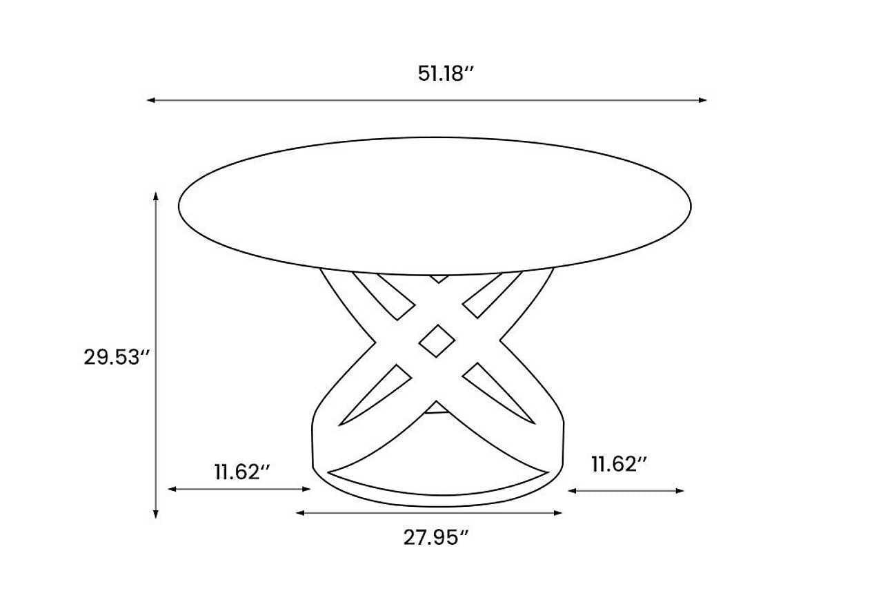 Sami 51" Glass Top Table