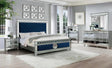 Bell Silver And Navy Blue Contemporary Velvet Upholstered Tufted Panel Bedroom Set - Ella Furniture
