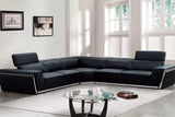Domo Black Leather Sectional