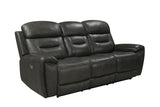 Rosewood Grey Wood Faux Leather (3Pcs Power Reclining Sofa, Loveseat And Recliner) - Ella Furniture