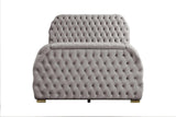 Royal Gray Upholstered Tufted Platform Queen Bed
