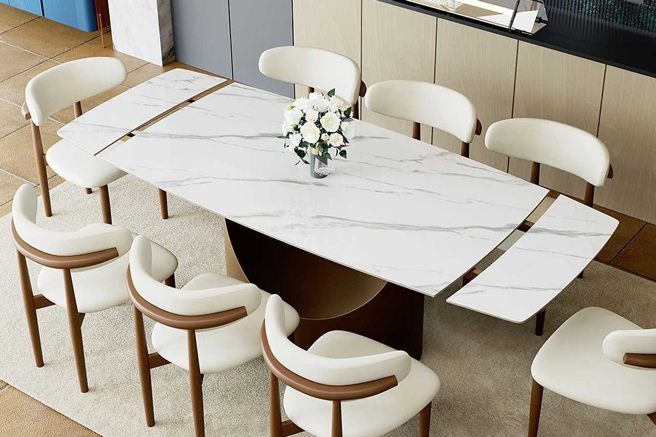 Aman Glossy White 71"-95" Table
