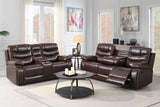 Delmar Brown Air Leather 3-Piece Reclining Set