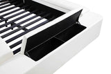 Apollo White Upholstered Storage LED Platform Queen Bed