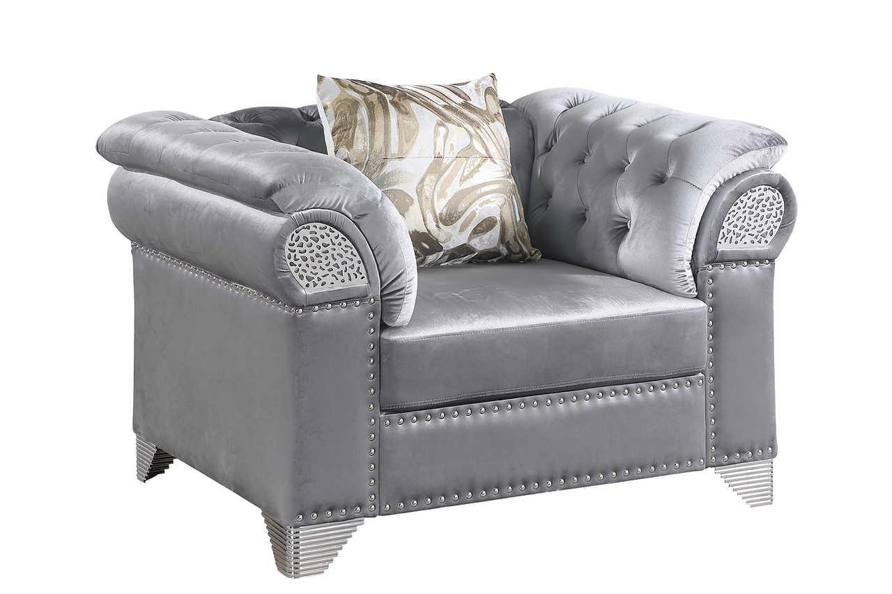 Emma Gray Velvet Living Room Set