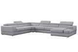 Pella Light Gray Leather RAF Sectional
