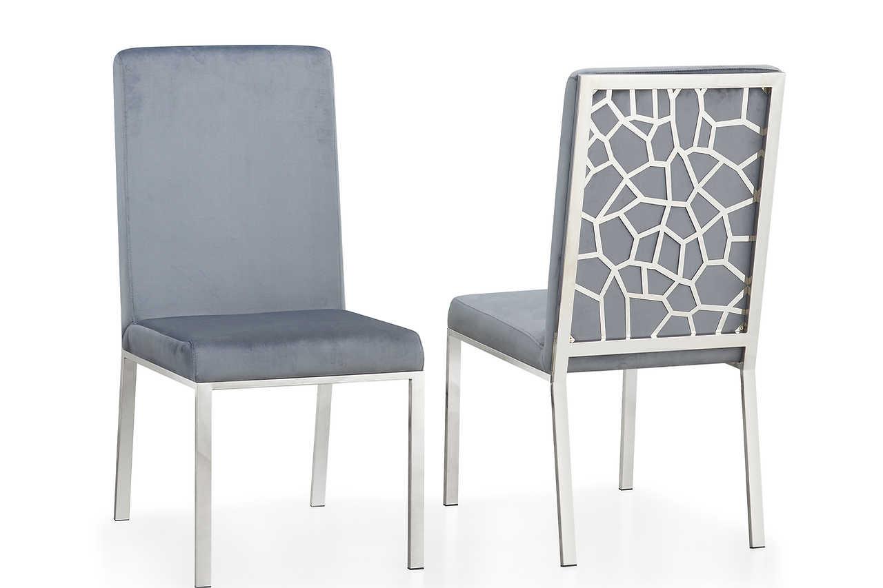 Mimi Chrome Upholstered Dining Chair