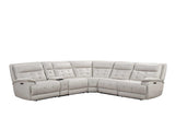Starlight Sand Reclining Sectional w Power Adj Headrest