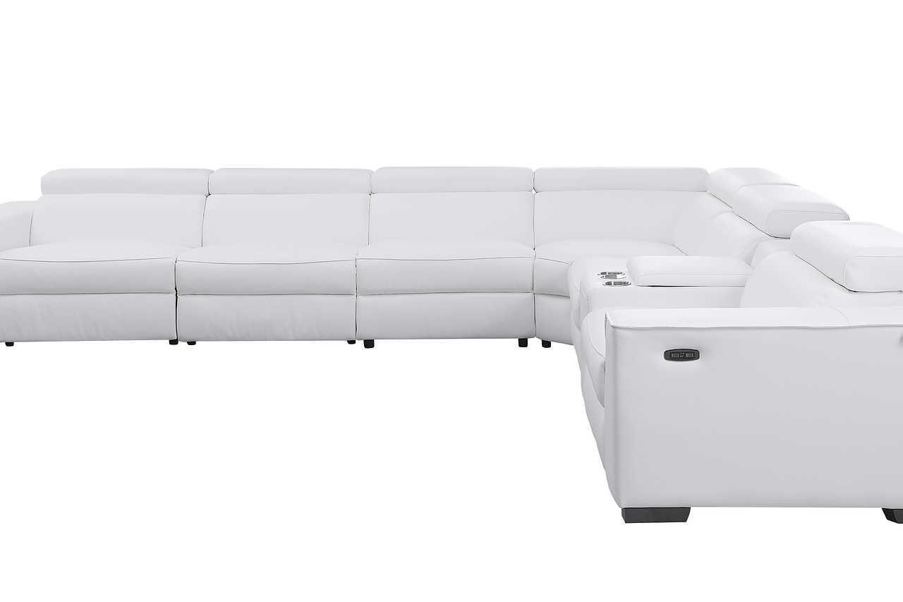 Picasso White 7-Piece 3 Power Reclining Sectional