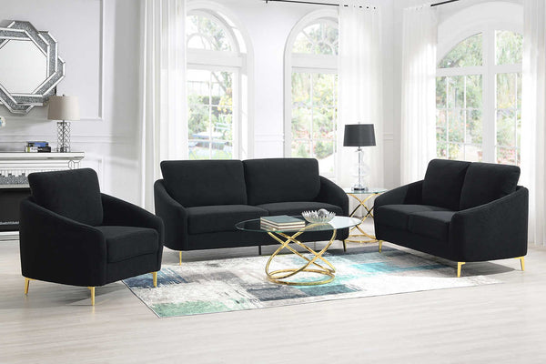 Lila Black Living Room Set