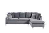 Elina Gray Velvet Sectional