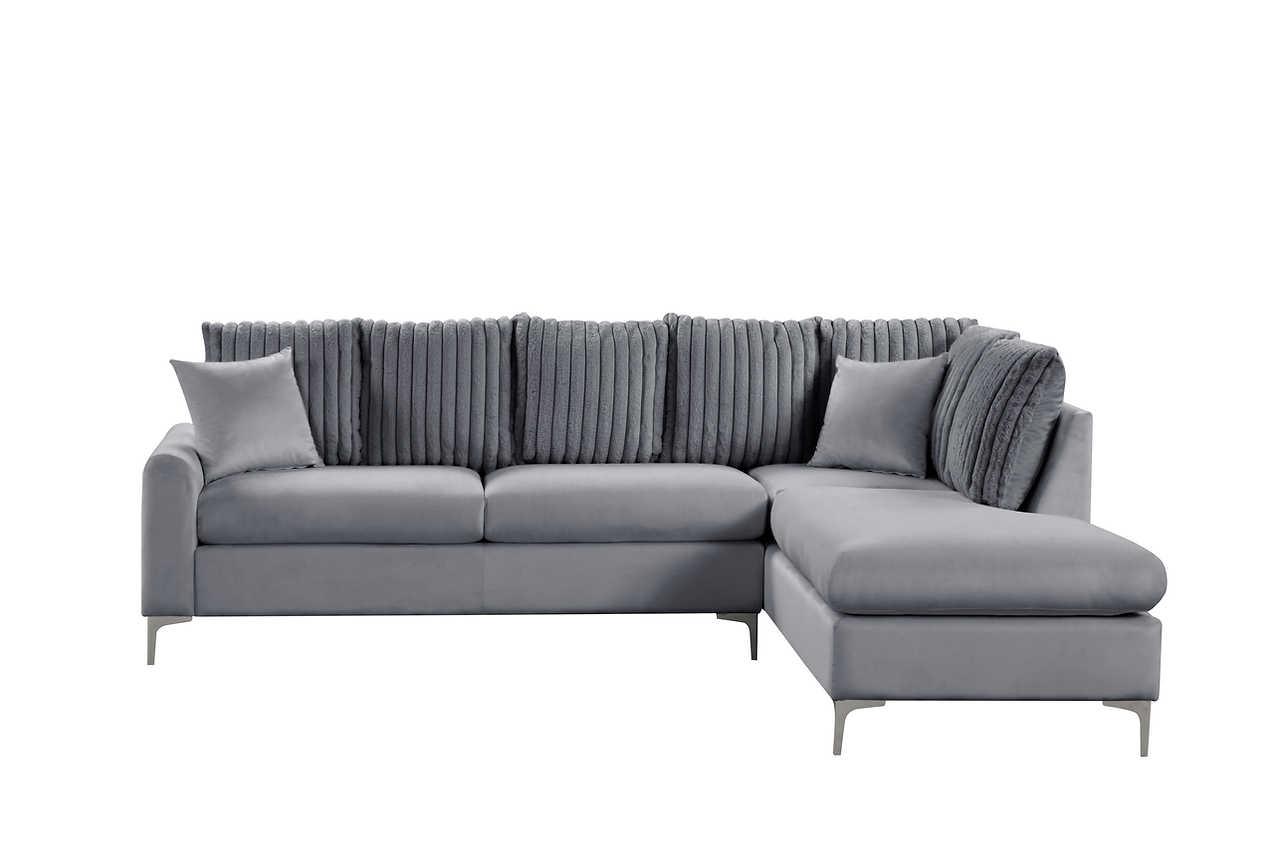 Elina Gray Velvet Sectional