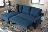 Ashley Jarreau Blue Solid Wood Metal Thick Fabric Polyester Sofa Chaise Sleeper - Ella Furniture