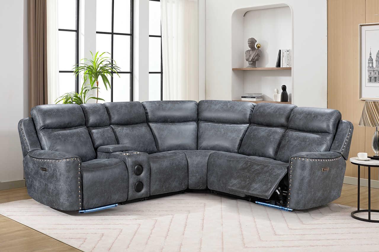 Romi Grey Power Reclining Sectional