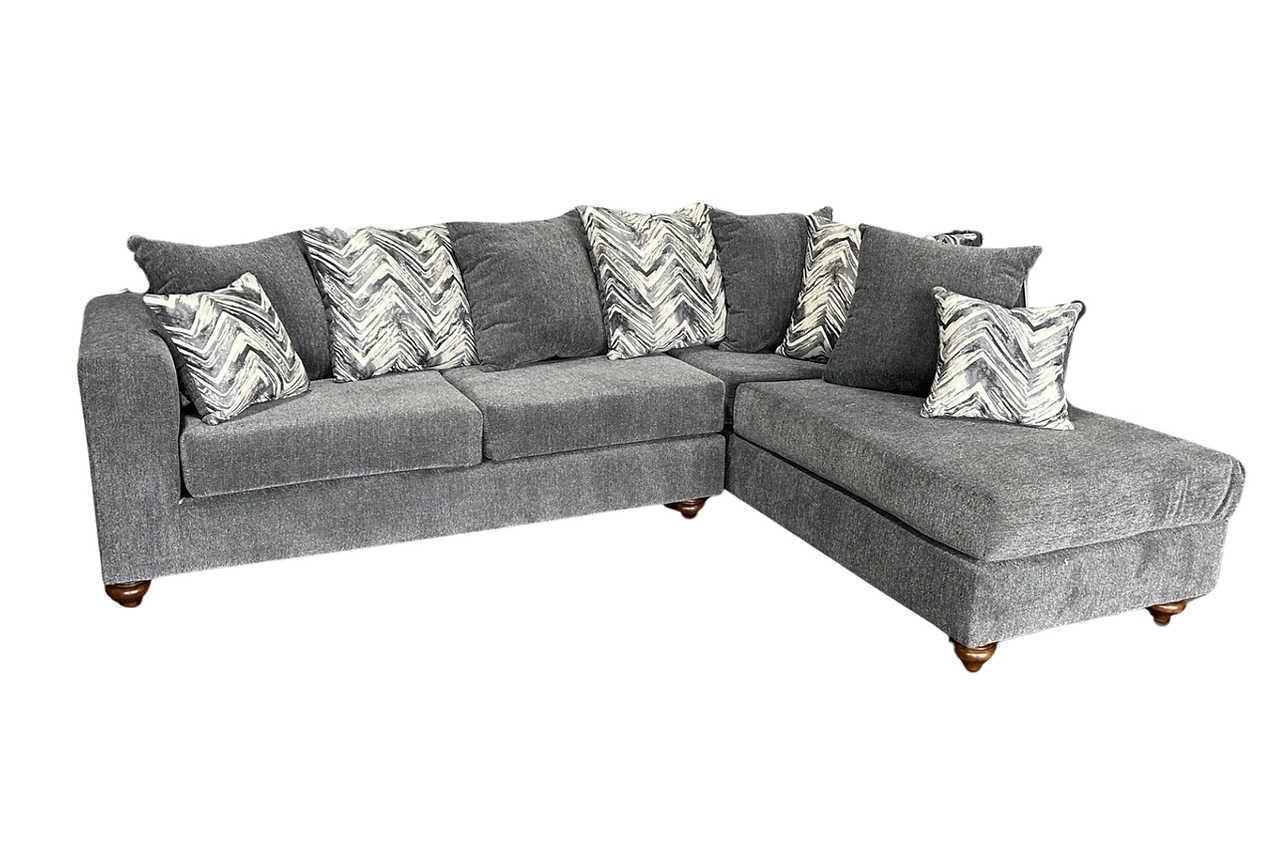 Zander Gray Fabric Sectional