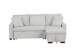 Nori Gray Upholstered Sectional w Pull-Out Bed