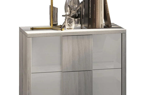 Tower White Modern Contemporary Traditional Solid Wood 2-Drawers Nightstand - Ella Furniture