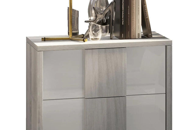 Tower White Modern Contemporary Traditional Solid Wood 2-Drawers Nightstand - Ella Furniture