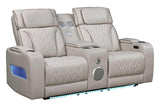 Skyline Beige Leather 3-Piece Power Reclining Set