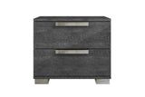 Sarah Grey Contemporary Solid Wood High Gloos Lacquer LED Panel Bedroom Set - Ella Furniture