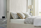 Belinda Beige LED Upholstered Platform King Bed