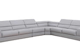 Pella Light Grey Leather Sectional