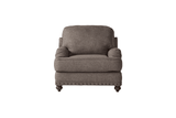 Phineas Driftwood Modern Contemporary Solid Wood Fabric Upholstered Chair - Ella Furniture
