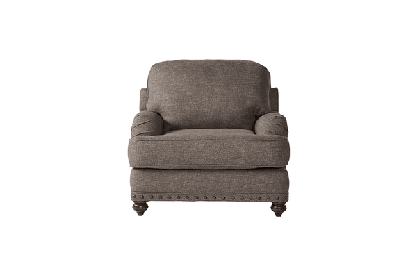 Phineas Driftwood Modern Contemporary Solid Wood Fabric Upholstered Chair - Ella Furniture