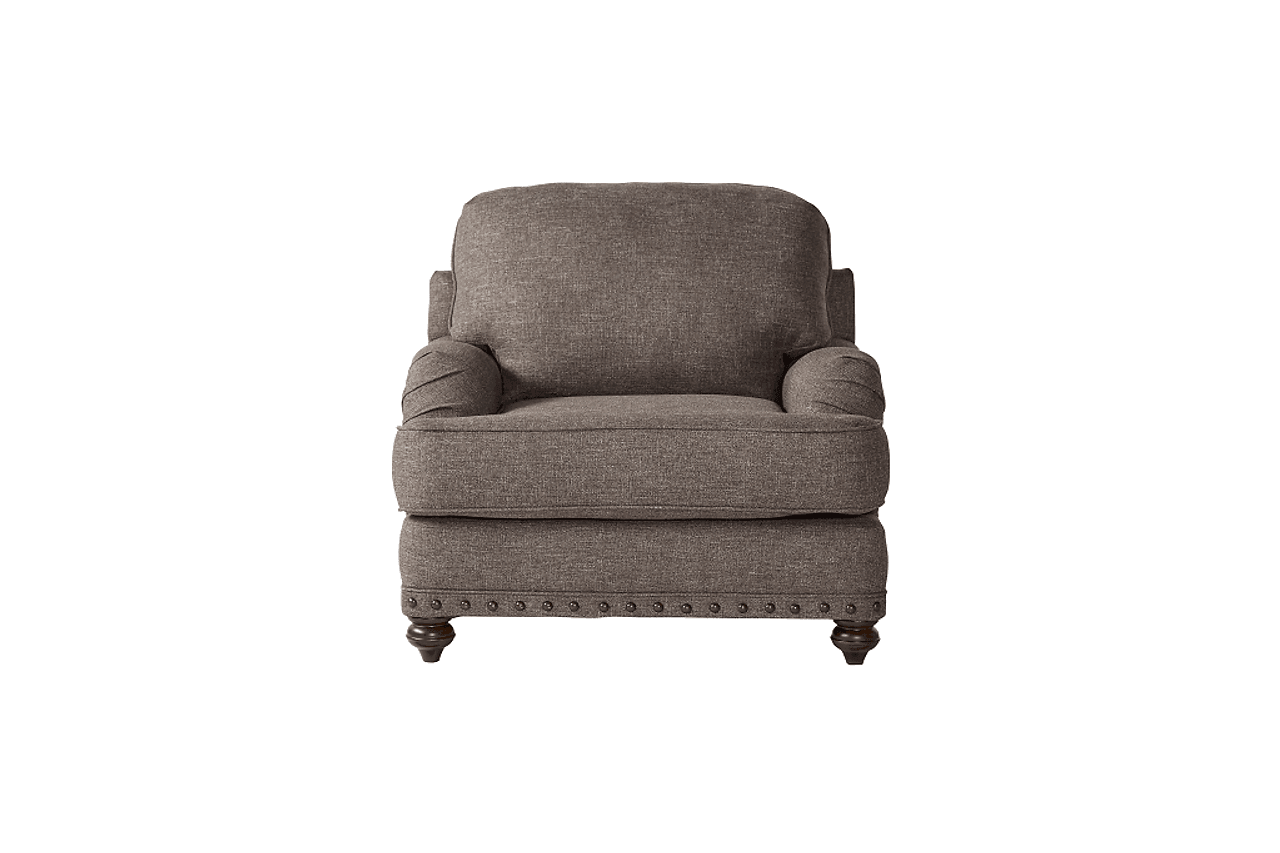 Phineas Driftwood Modern Contemporary Solid Wood Fabric Upholstered Chair - Ella Furniture