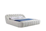 Bubbles White Upholstered Platform King Bed