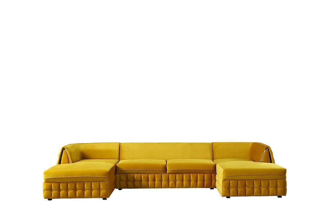Sicilya Mustard Velvet Sectional
