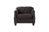 Bing Ash Grey Modern Contemporary Wood, Engineered Wood Fabric Tufted Sofa - Ella Furniture