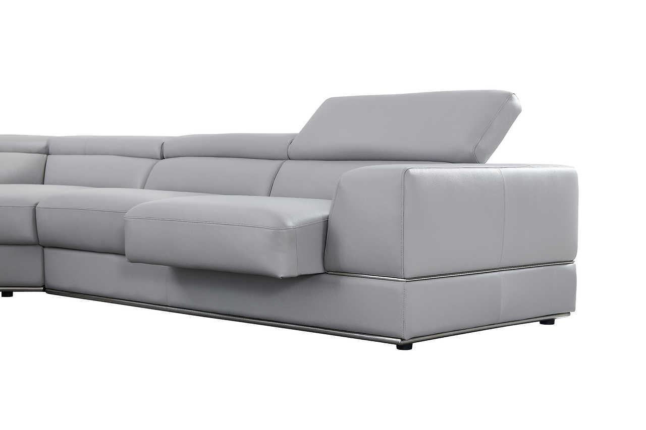 Pella Light Gray Leather LAF Sectional