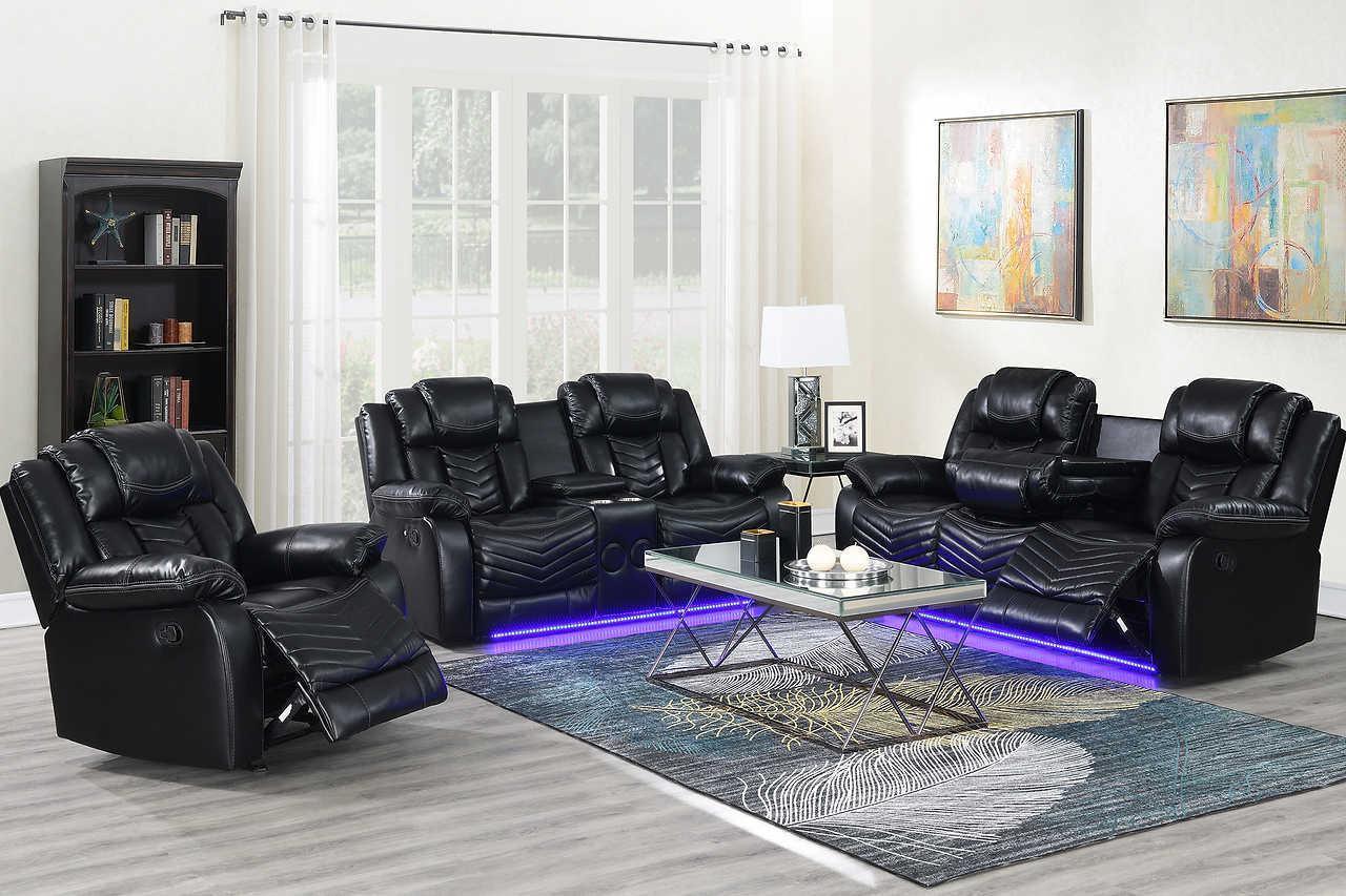Lucky Charm Black 3-Piece Power Reclining Set
