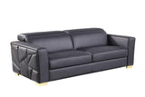 Astra Dark Navy Leather Living Room Set