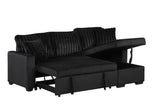 Nori Black Upholstered Sectional w Pull-Out Bed