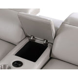 Franco 7-Piece Light Grey Italian Leather Match Power Reclining Sectional with 3 Power Seats and Storage Console view 5