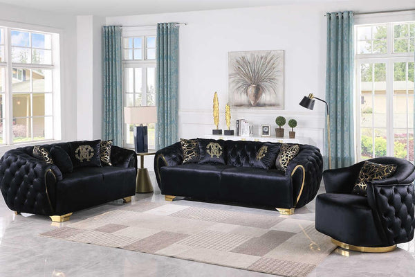 Mila Black Living Room Set