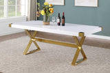 Adel White Gold Dining Table
