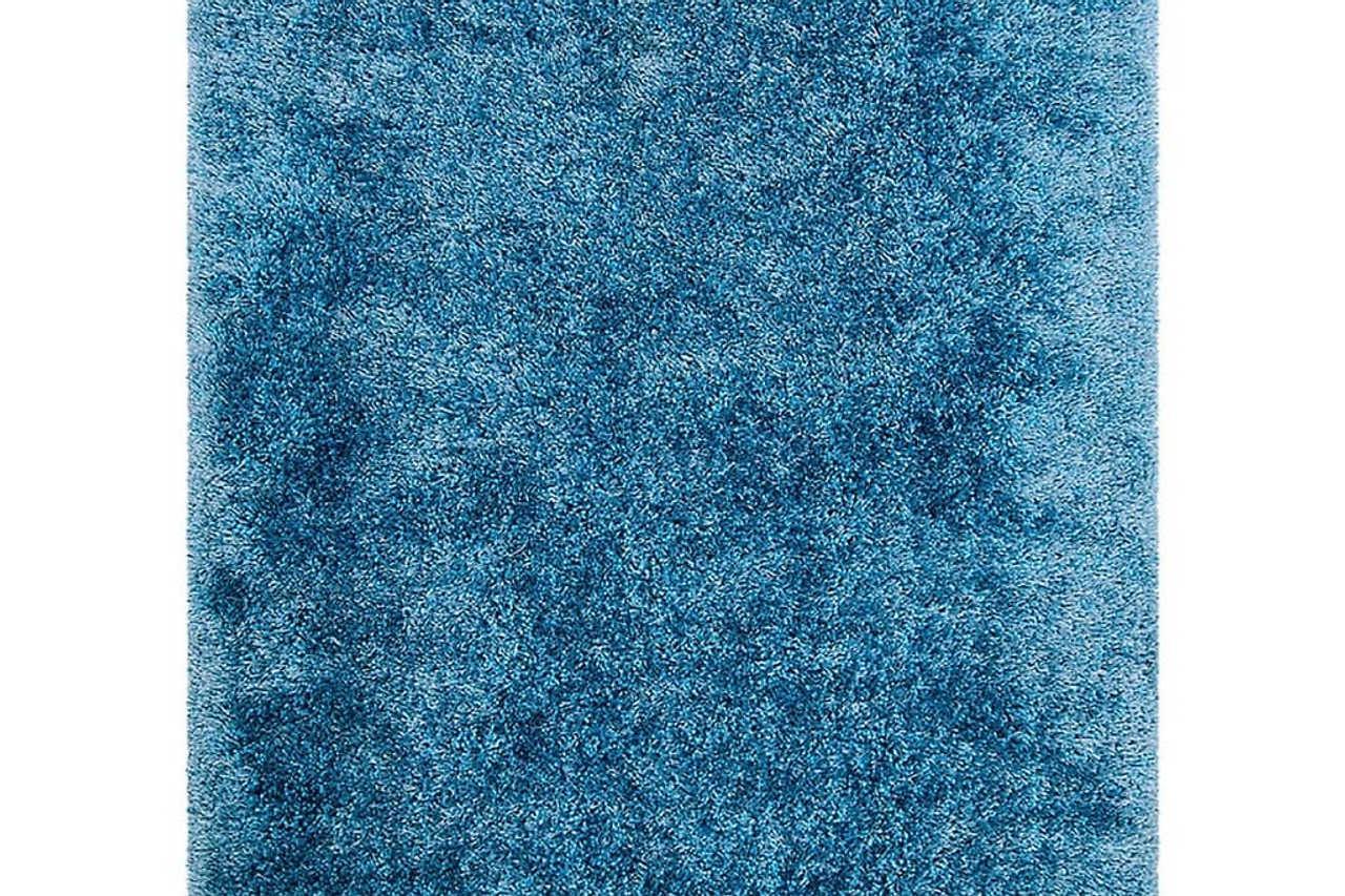 Afro Shag Turquoise Modern Transitional Art Silk Shine Rug - Ella Furniture