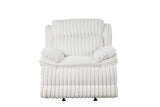 Melow White Fabric 3-Piece Reclining Set